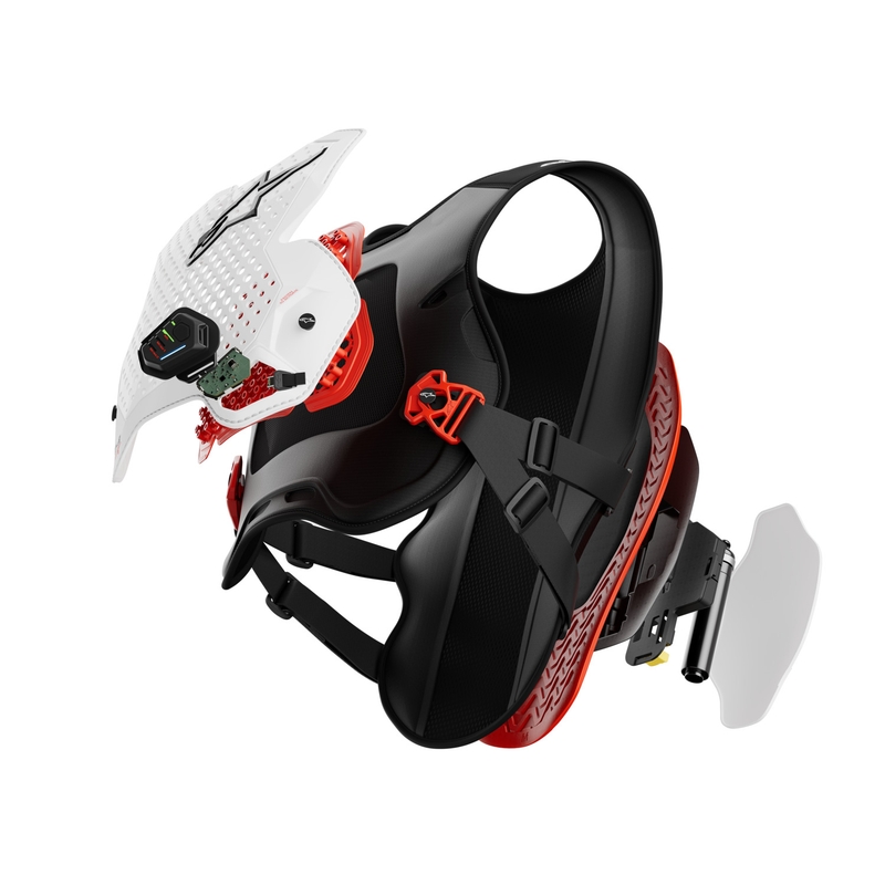 Gilet airbag Alpinestars TECH-AIR®MX Plasma blanc-noir-rouge