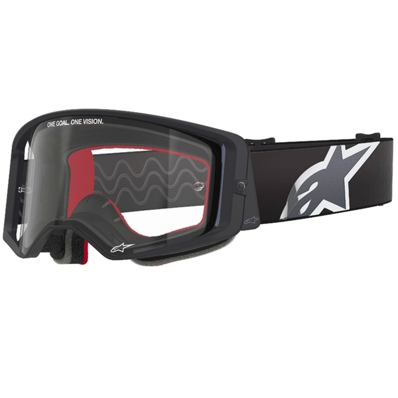 Lunettes de motocross Alpinestars Supertech Corp noires et grises avec oculaire transparent