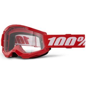 Lunettes de motocross 100% STRATA 2 New Rouge (plexiglas transparent)