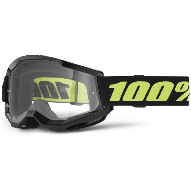 Lunettes de moto-cross 100% STRATA 2 New Solar (plexi transparent)