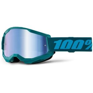 Lunettes de moto-cross 100% STRATA 2 New Stone blue (blue plexi)