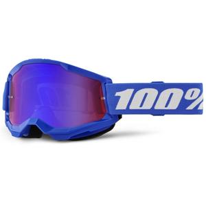 Lunettes motocross 100% STRATA 2 New bleu (plexiglas rouge-bleu)