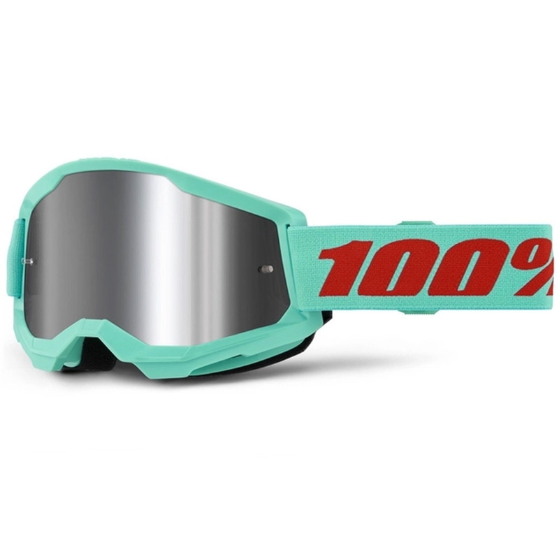 Lunettes de moto-cross 100% STRATA 2 New Maupiti green (silver plexi)