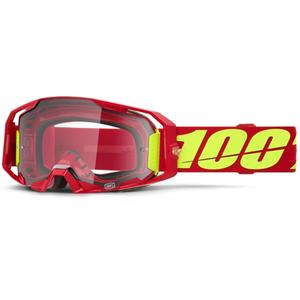 Lunettes motocross 100% ARmatic rouge avec plexiglas transparent