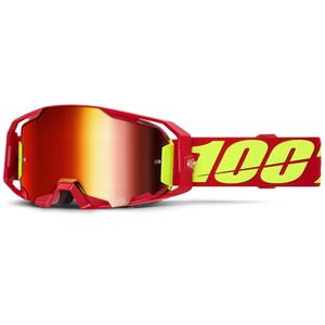 Lunettes motocross 100% ARmatic rouge avec plexiglas rouge