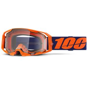 Lunettes de moto-cross 100% ARmatic orange fluo avec plexi transparent