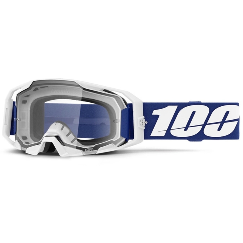 Lunettes de moto-cross 100% ARmatic bleu avec plexi transparent