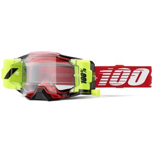 Lunettes de moto-cross 100% - USA Armega Forecast rouge (verre transparent)