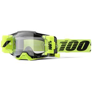 Lunettes de moto-cross 100% - USA Armega Forecast vert fluo (verre transparent)