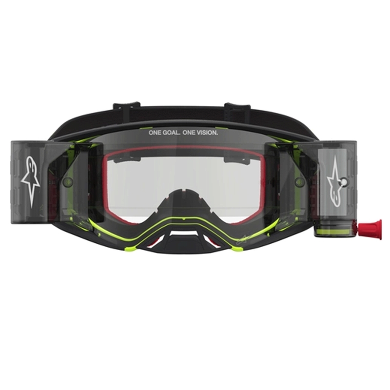 Lunettes de motocross Alpinestars Supertech Firma noires et jaune fluo avec verres en plexiglas transparents