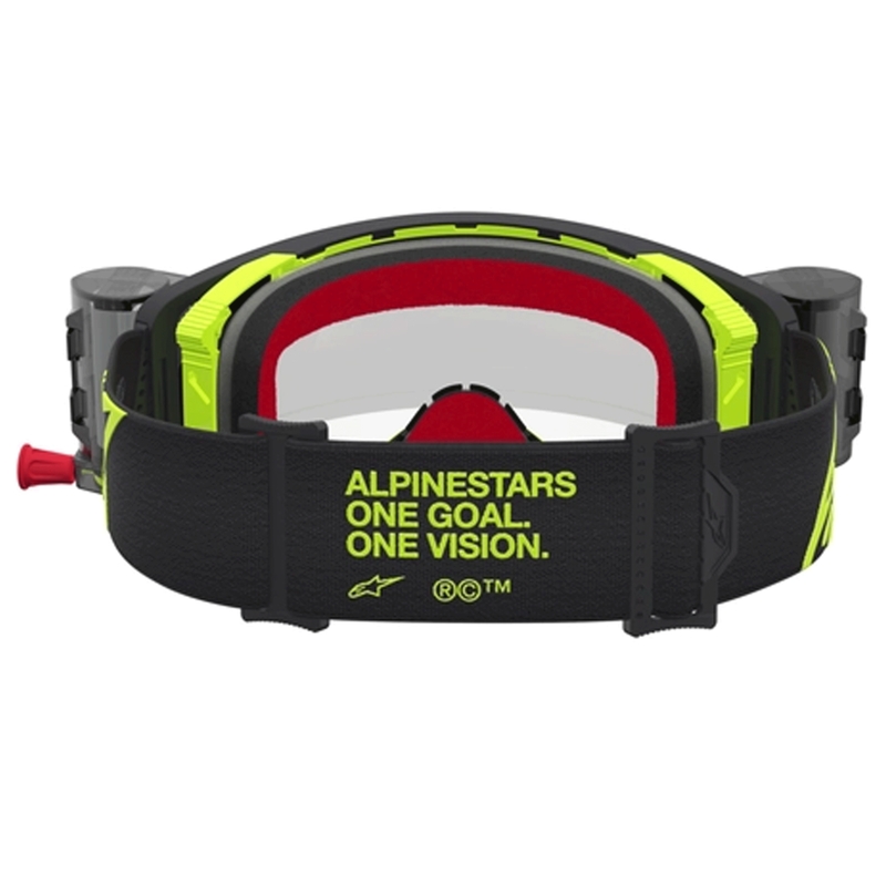 Lunettes de motocross Alpinestars Supertech Firma noires et jaune fluo avec verres en plexiglas transparents