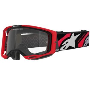 Lunettes de motocross Alpinestars Vision 8 Luar rouge et noir avec écran transparent