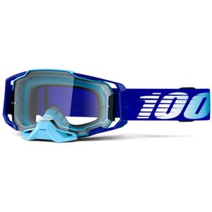 Lunettes de moto-cross 100% ARMEGA Bleu royal (plexi transparent)