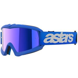 Alpinestars Vision Youth Blaze Blue Kids Motocross Goggles with Mirrored Blue Lens (Lunettes de Motocross pour Enfants Blaze Bleu avec Oculaire Bleu Miroir)