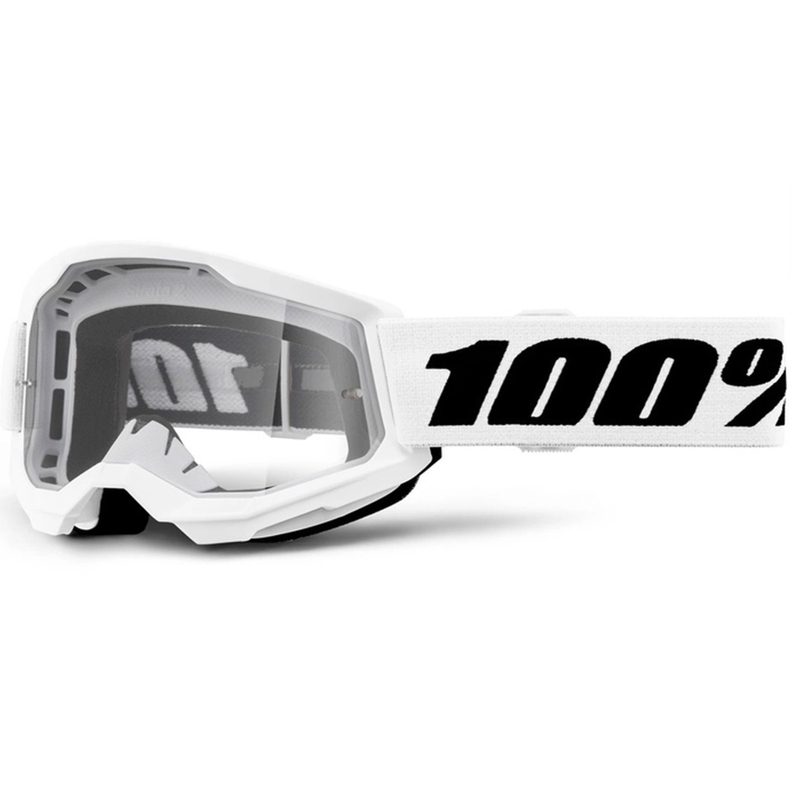 Lunettes de motocross enfants 100% STRATA 2 blanc plexi clair