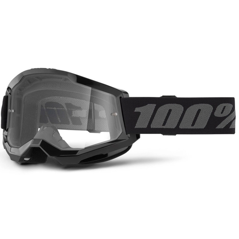Lunettes de motocross enfants 100% STRATA 2 noir plexi transparent
