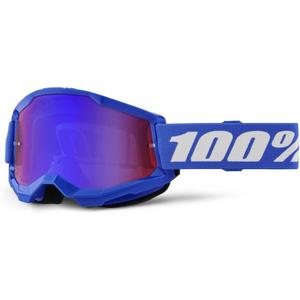 Masques motocross enfants 100% STRATA 2 bleu rouge bleu plexi