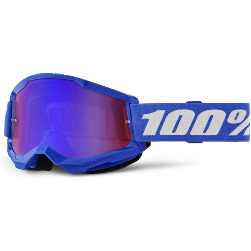 Masques motocross enfants 100% STRATA 2 bleu rouge bleu plexi
