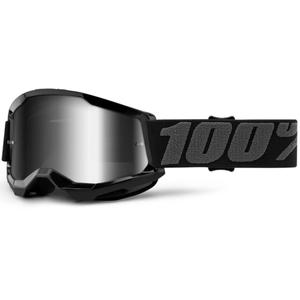 Lunettes de motocross pour enfants 100% STRATA 2 noir (plexi argenté)
