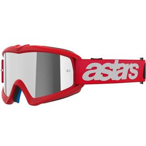 Lunettes de motocross Alpinestars Vision Youth Blaze rouge pour enfants avec lentilles argentées miroitées