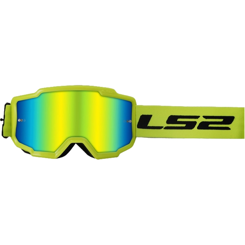 Lunettes de motocross LS2 Charger H-V jaune avec plexi iridium