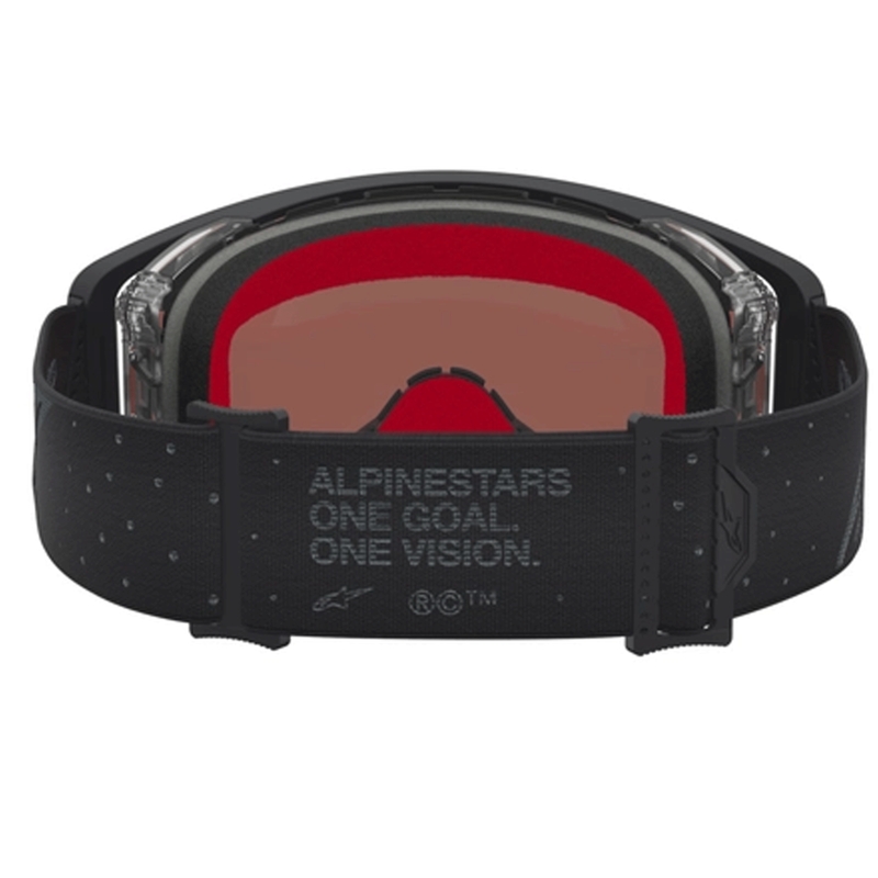 Lunettes de motocross Alpinestars Supertech Cloak noires avec verres en plexiglas argenté miroir