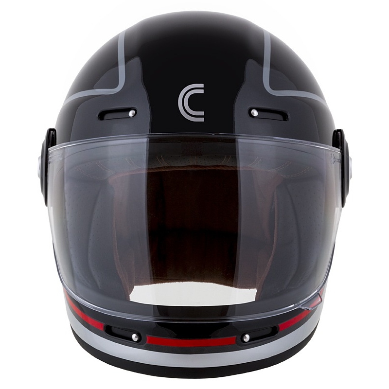 Casque intégral de moto Cassida Fibre Jawa Sport noir-argent-rouge 2 - II. qualité