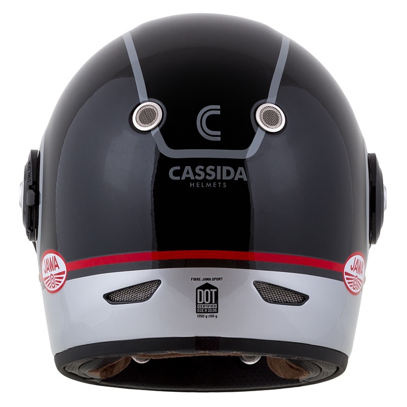 Casque intégral de moto Cassida Fibre Jawa Sport noir-argent-rouge 2 - II. qualité
