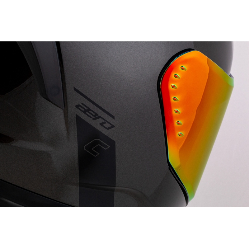 Casque intégral de moto Cassida Aero Super Mono, noir brillant chromé - II. qualité