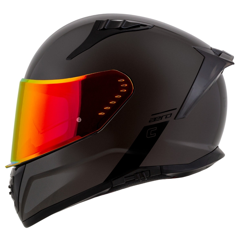 Casque intégral de moto Cassida Aero Super Mono, noir brillant chromé - II. qualité