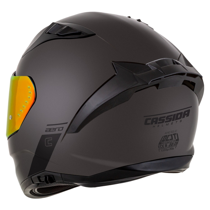 Casque intégral de moto Cassida Aero Super Mono, noir brillant chromé - II. qualité