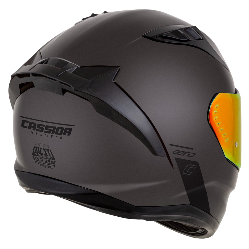 Casque intégral de moto Cassida Aero Super Mono, noir brillant chromé - II. qualité