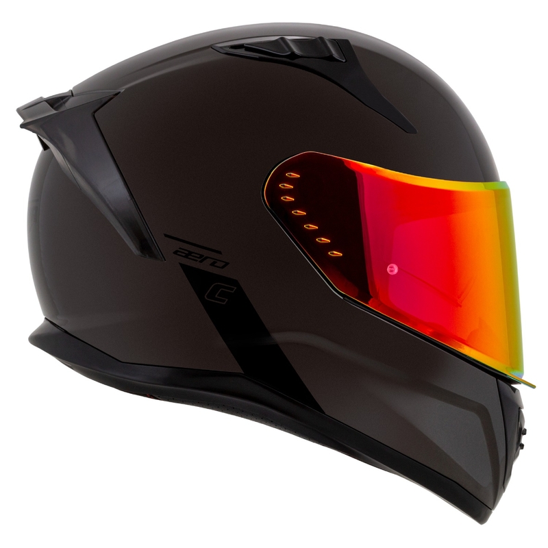 Casque intégral de moto Cassida Aero Super Mono, noir brillant chromé - II. qualité