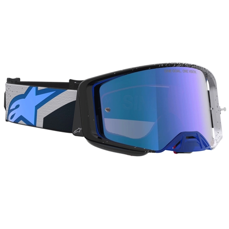 Lunettes de motocross Alpinestars Supertech Hiten noir et bleu