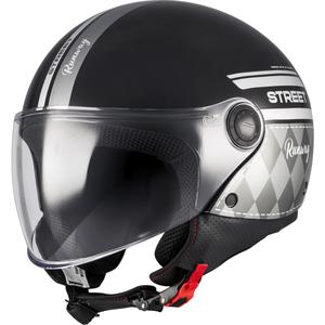 Casque de moto ouvert MT Street S Runway B2 noir-gris - II. qualité