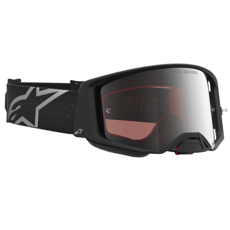 Lunettes de motocross Alpinestars Supertech Vesta noir mat et argent
