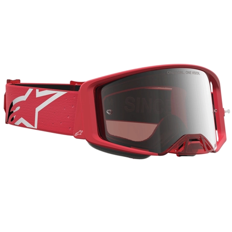Lunettes de motocross Alpinestars Supertech Vesta rouge fluo chromé
