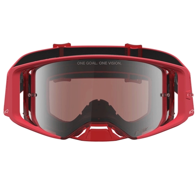 Lunettes de motocross Alpinestars Supertech Vesta rouge fluo chromé