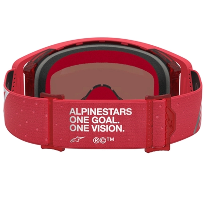 Lunettes de motocross Alpinestars Supertech Vesta rouge fluo chromé