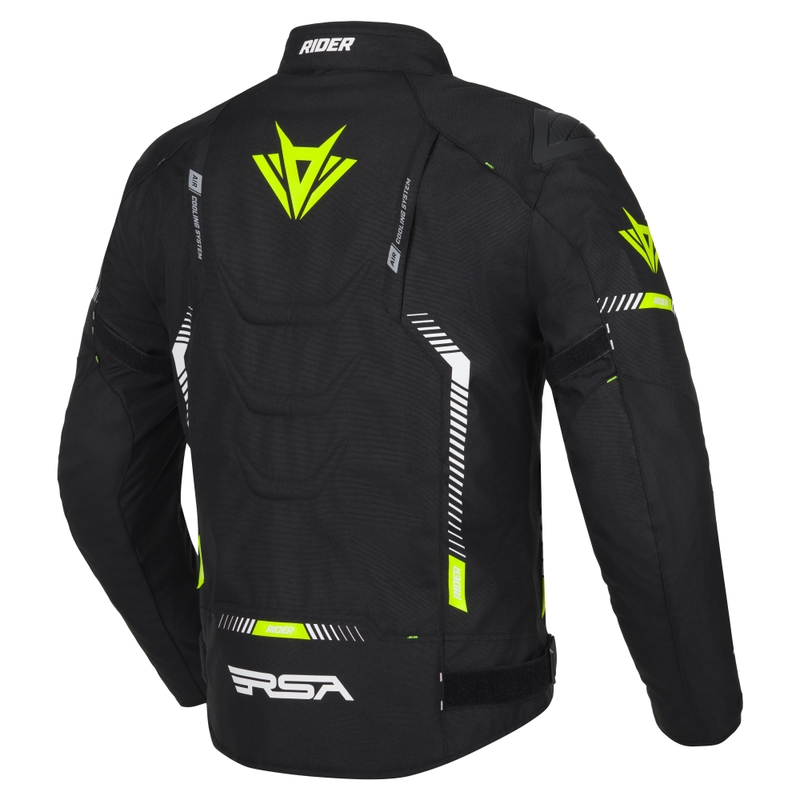 Blouson de moto RSA Rider noir-blanc-jaune fluo 2 - II. qualité