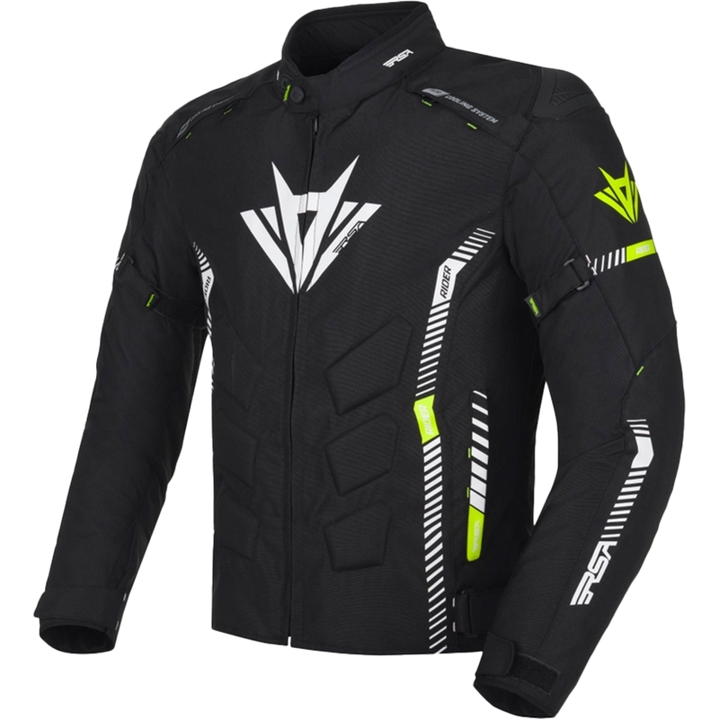 Blouson de moto RSA Rider noir-blanc-jaune fluo 2 - II. qualité