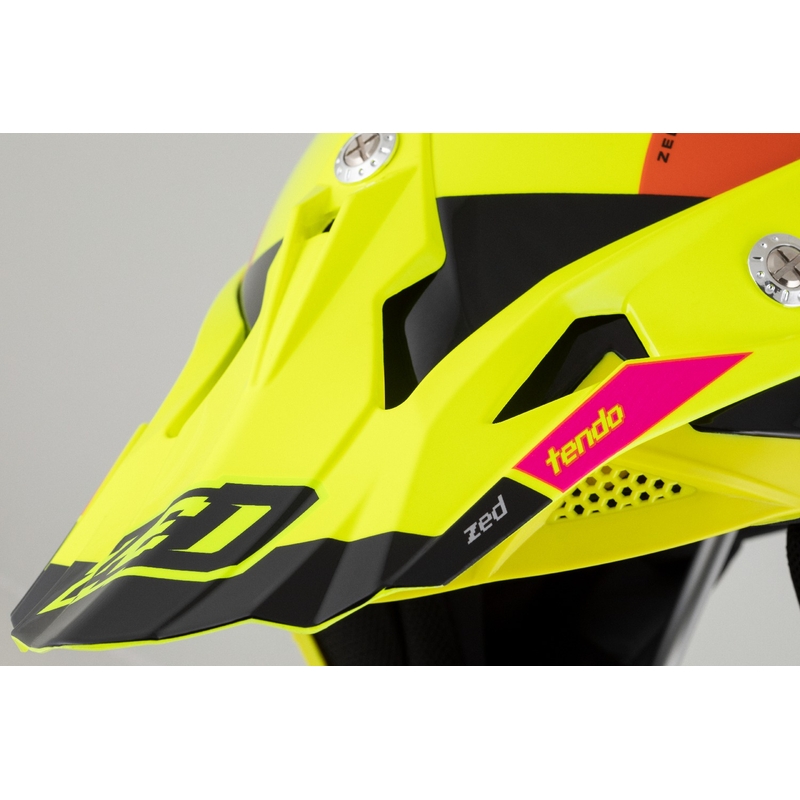 Casque motocross enfant ZED X1.9 Tendo fluo jaune-rose-orange-noir - II. qualité
