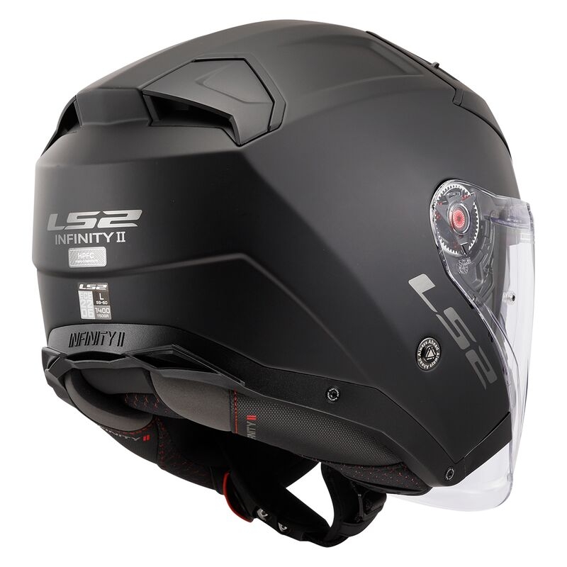 Casque moto ouvert LS2 OF603 Infinity II Solid Black Matte - II. qualité