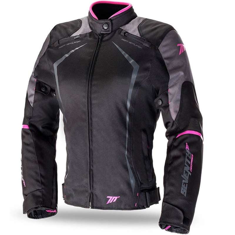 Veste moto femme SEVENTY DEGREES SD-JR49 noir-rose - II. qualité