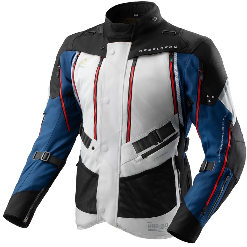 Blouson de moto Rebelhorn Hardy 3.0 bleu-gris-rouge 2 - II. qualité