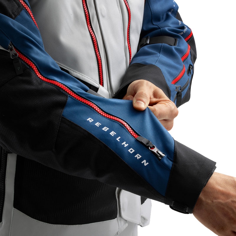 Blouson de moto Rebelhorn Hardy 3.0 bleu-gris-rouge 2 - II. qualité