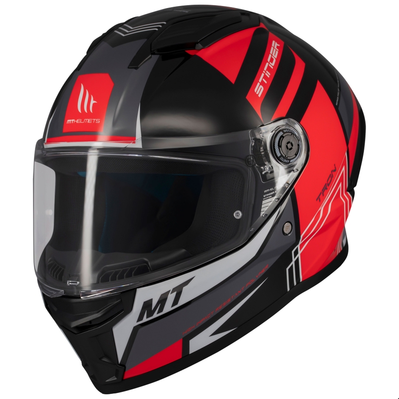 Casque moto intégral MT Stinger 2 Tron noir-rouge-gris - II. qualité