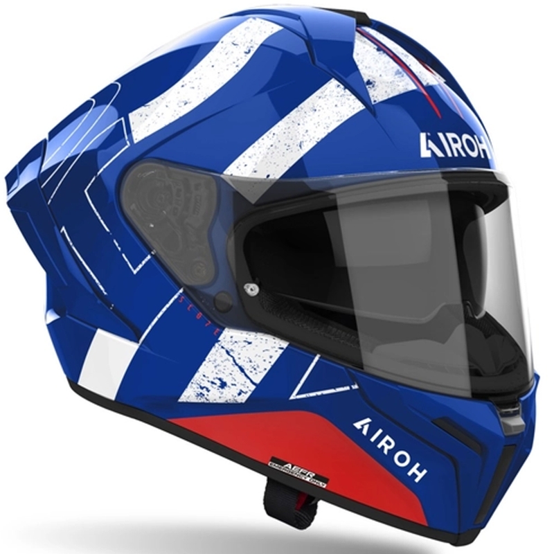 Casque moto intégral Airoh MATRYX Scope bleu-rouge