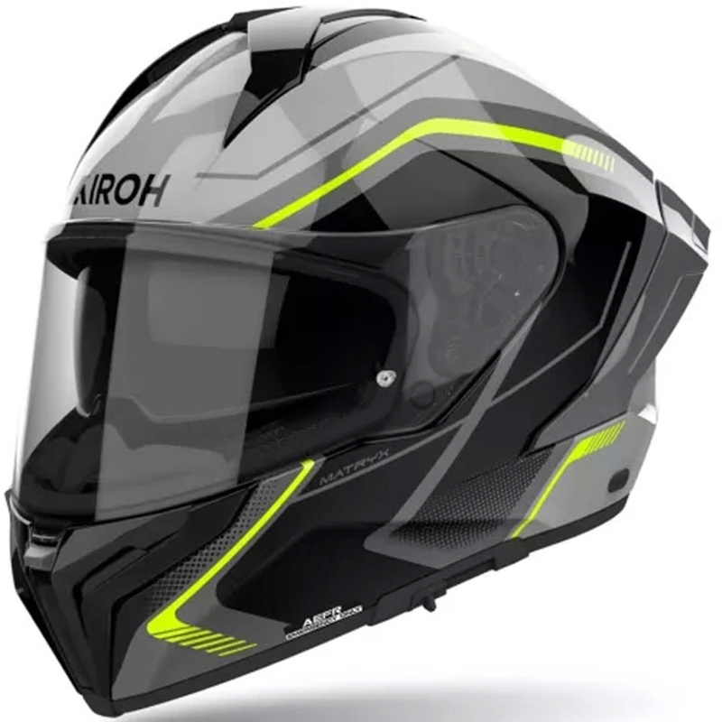 Casque moto intégral Airoh MATRYX Wide noir-gris-jaune