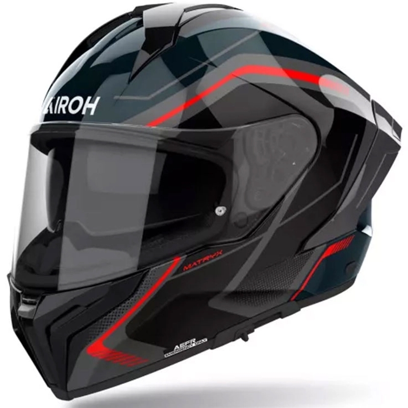 Casque moto intégral Airoh MATRYX Wide noir-gris-rouge